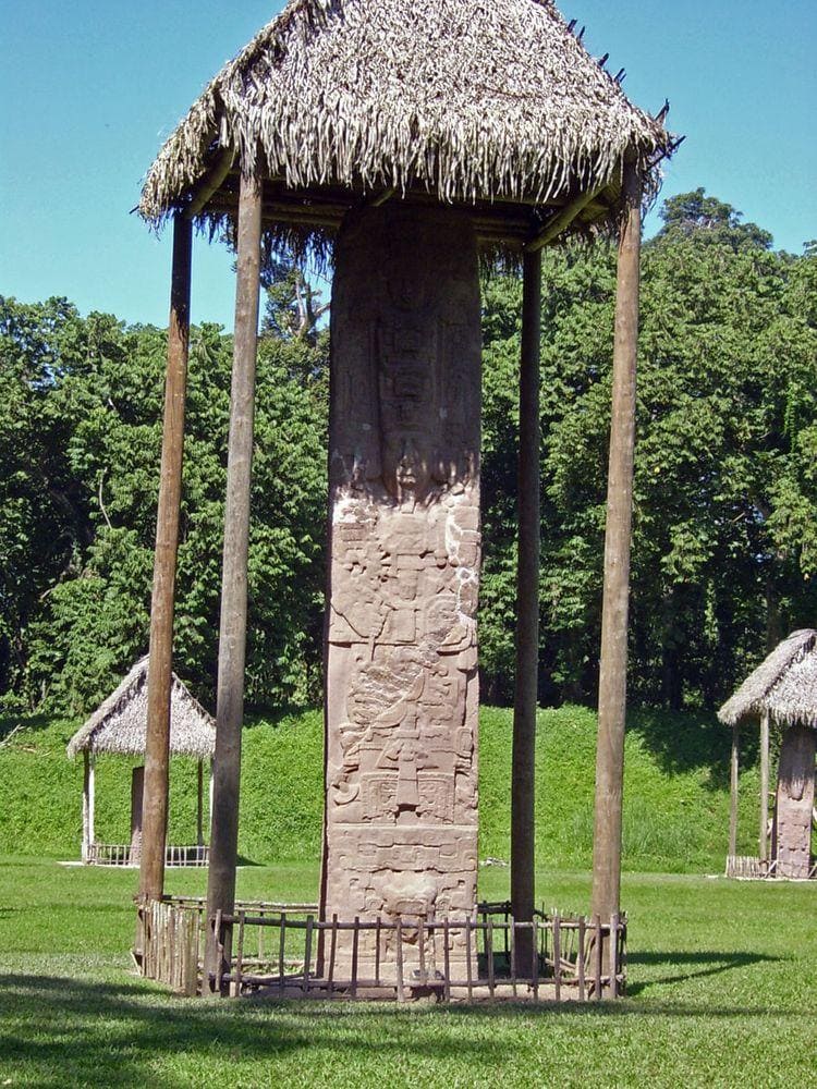 Quiriguá, Stela E - the tallest stone monolith in Maya culture, Guatemala