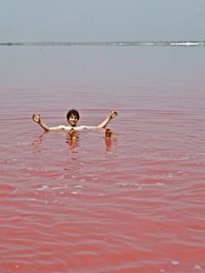 The pink Retba Lake, Senegal