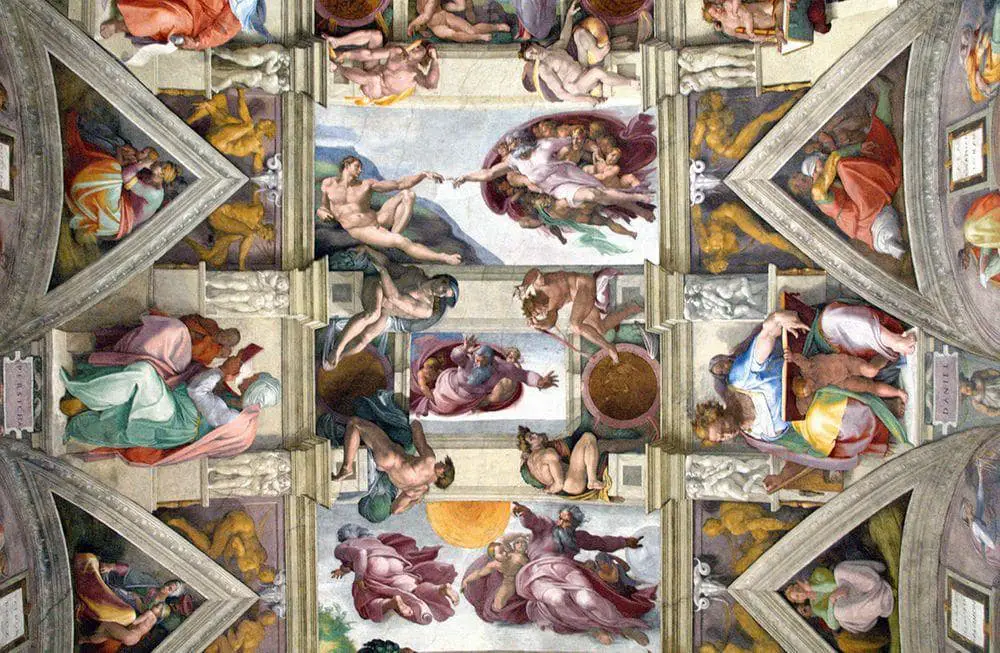 Paintings on the ceiling of Sistine Chapel, Vatican