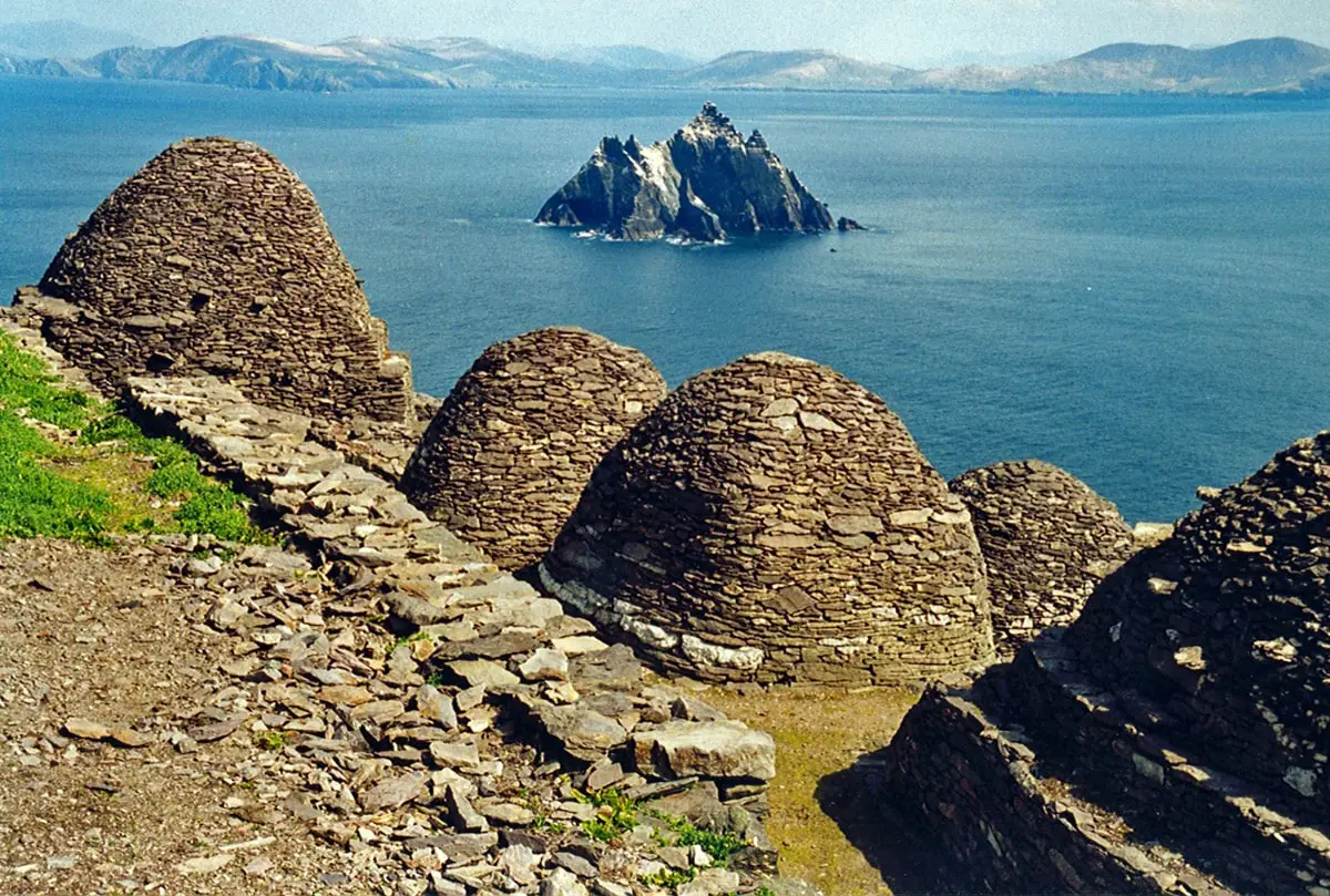 Skellig Michael monastery with Little Skellig in the background, Ireland