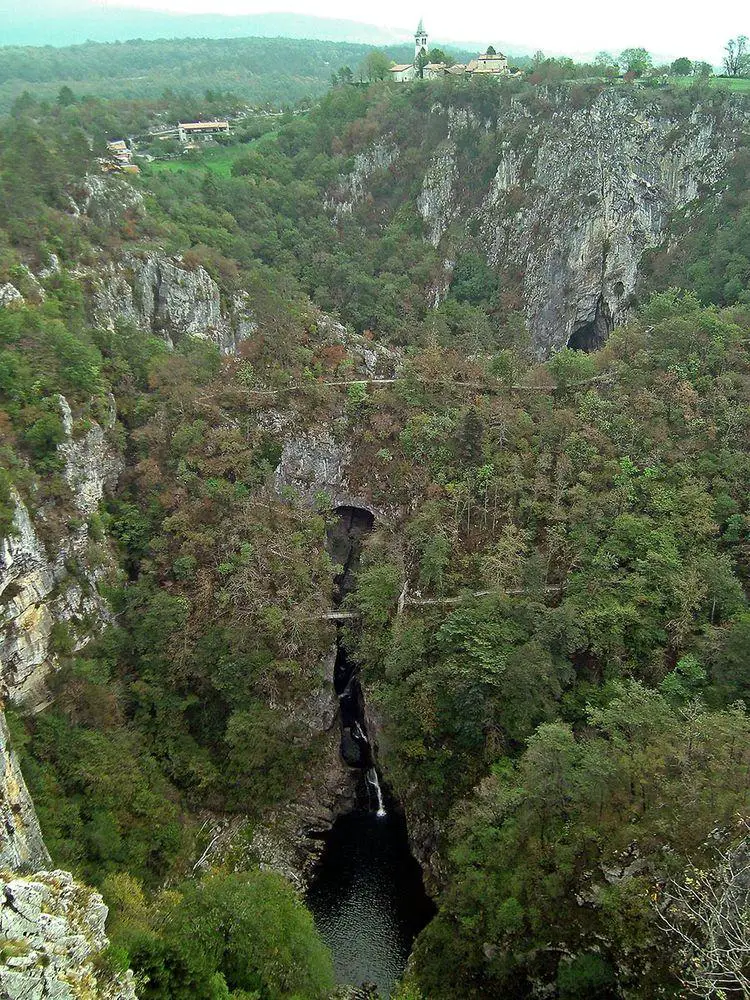 View over the entrance of Škocjan caves, Slovenia