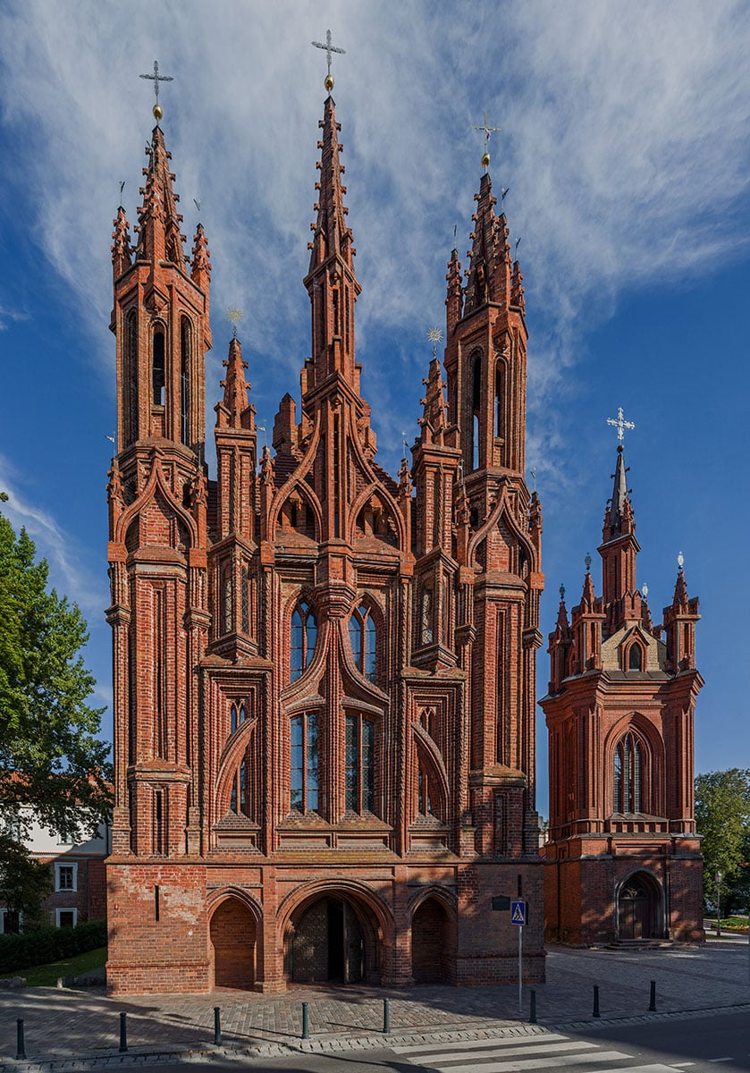 The unique facade of St.Anne Church, Vilnius