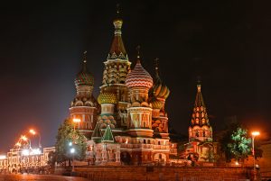 St. Basil's Cathedral in Moscow in the night