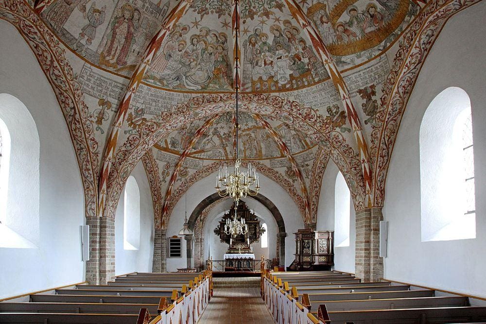Interior of Sulsted Church, Denmark