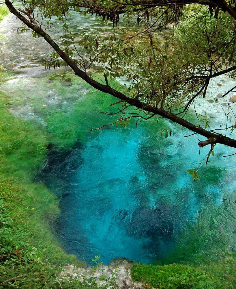 Looking into the eye of Syri i Kaltër, Albania