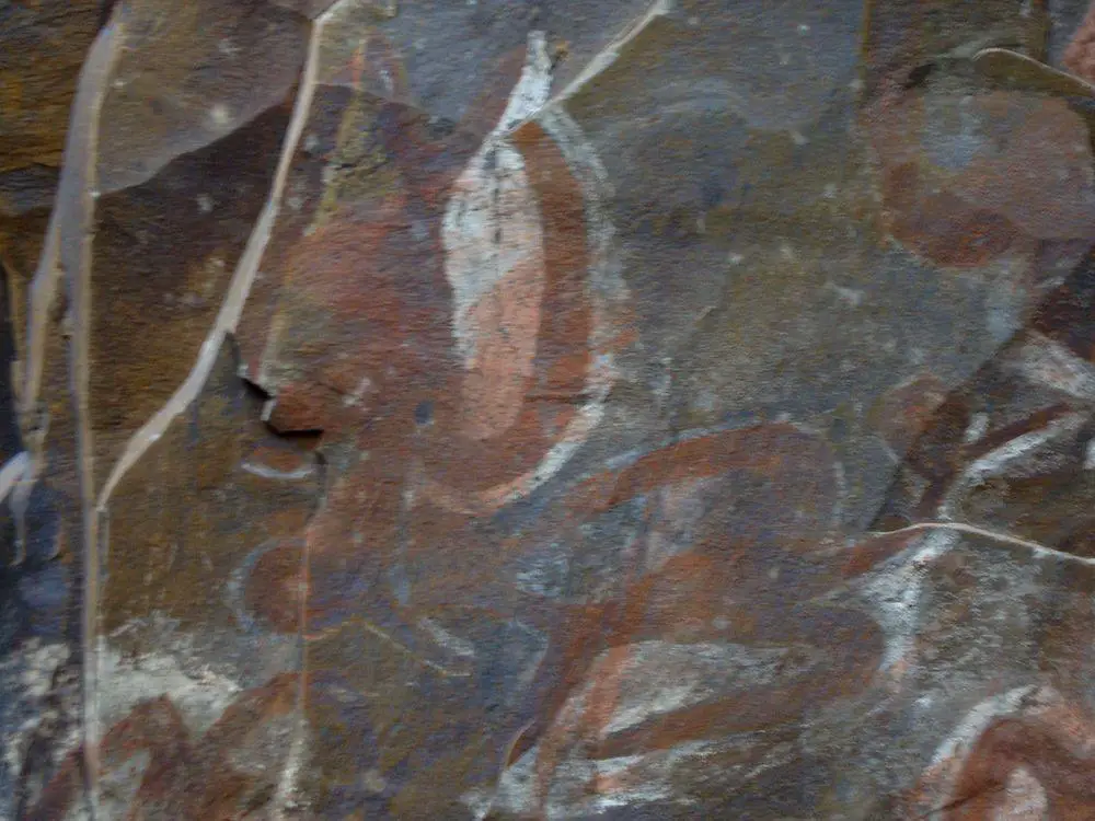 Drawings of birdman in Ana Kai Tangata cave, Rapa Nui