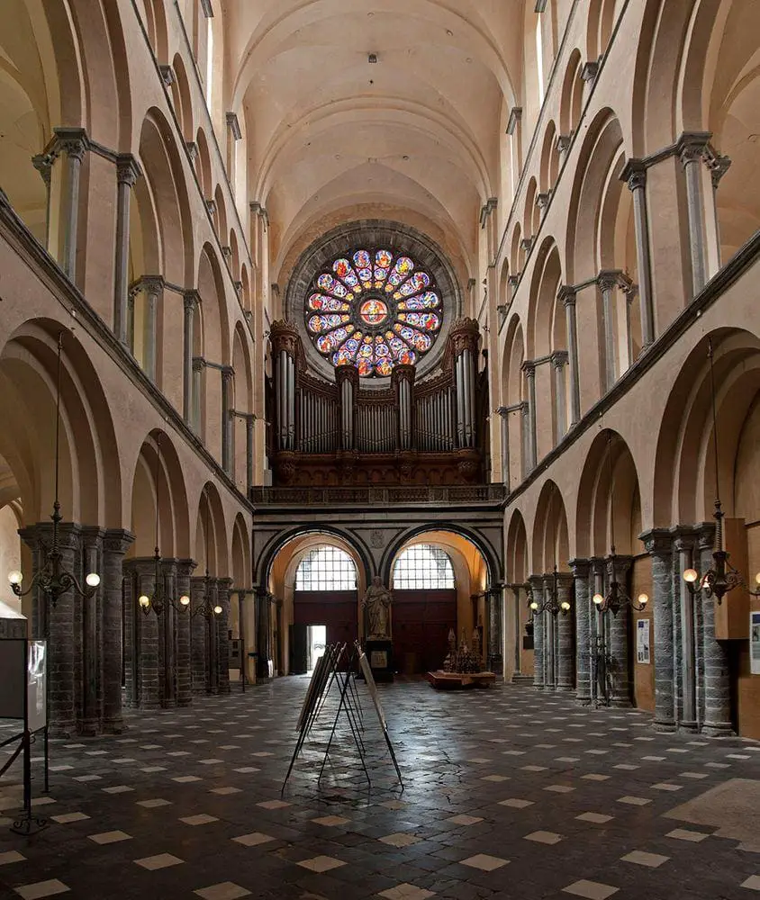 Interior, nave of Tournai Cathedral