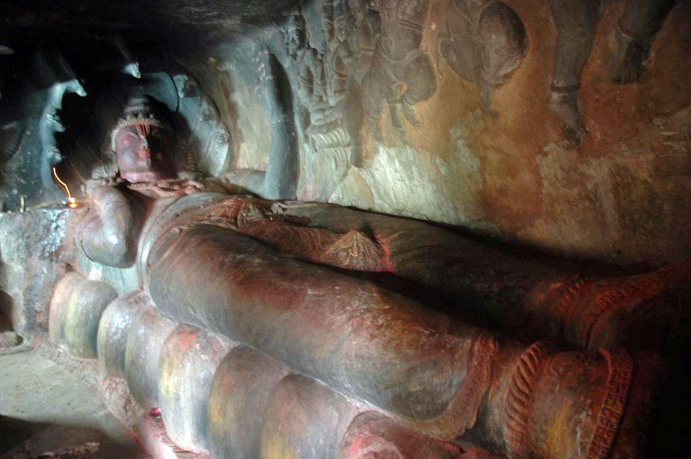 Vishnu statue in Undavalli caves, Andhra Pradesh
