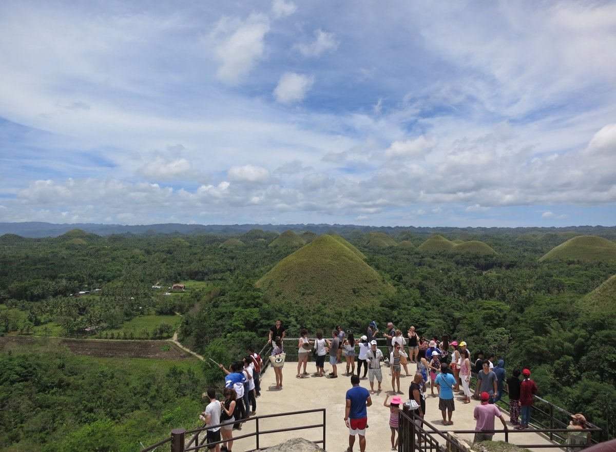 Tourists in Chocolate Hills