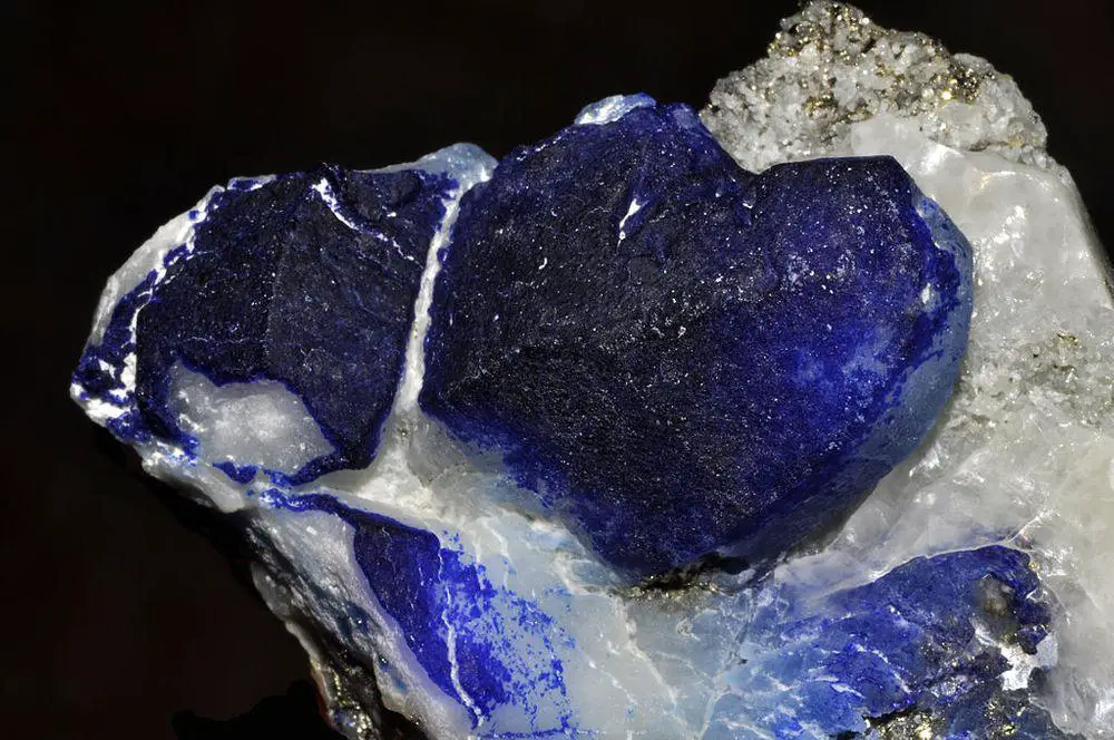 Crystals of afghanite from Sar-i Sang mines, Afghanistan.