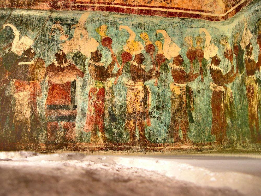 Balankanche, painting in the Temple of the Murals