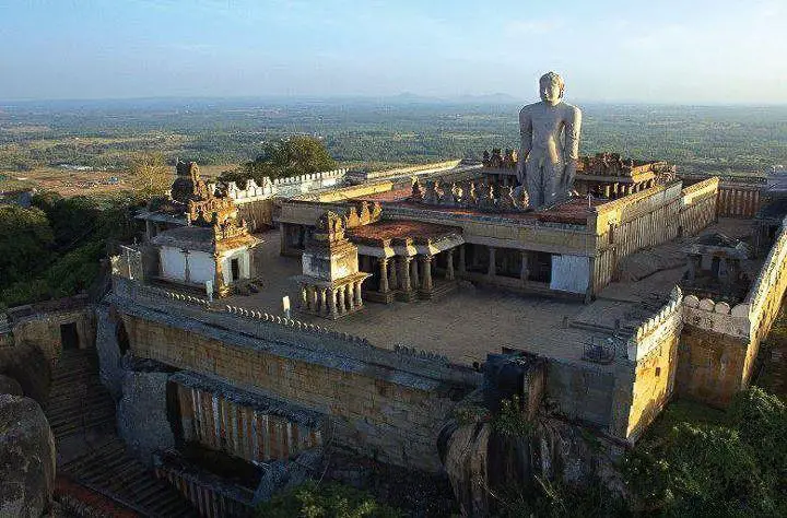 Aerial view of Gomateswara Statue