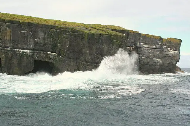 Horse of Copinsay and waves