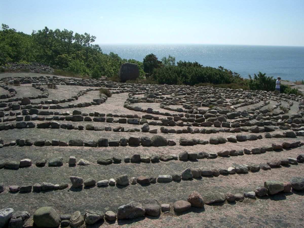 Stone labyrinth on Blå Jungfrun Island