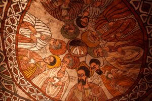 Abuna Yemata Guh, fresco on the ceiling