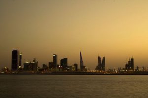 The skyline of Manama from Muharraq