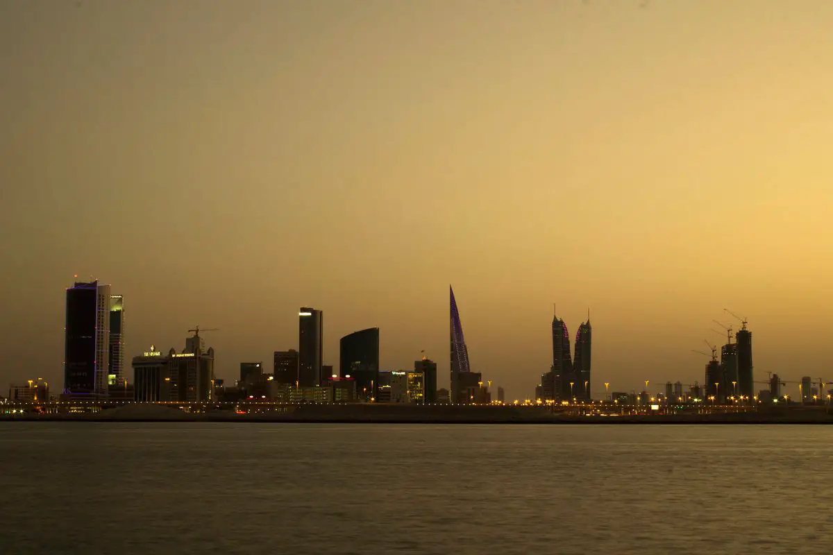 The skyline of Manama from Muharraq