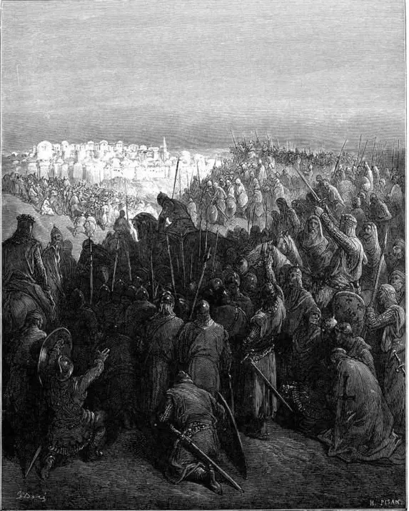 Enthusiasm of Crusaders at the First View of Jerusalem, Gustave Doré