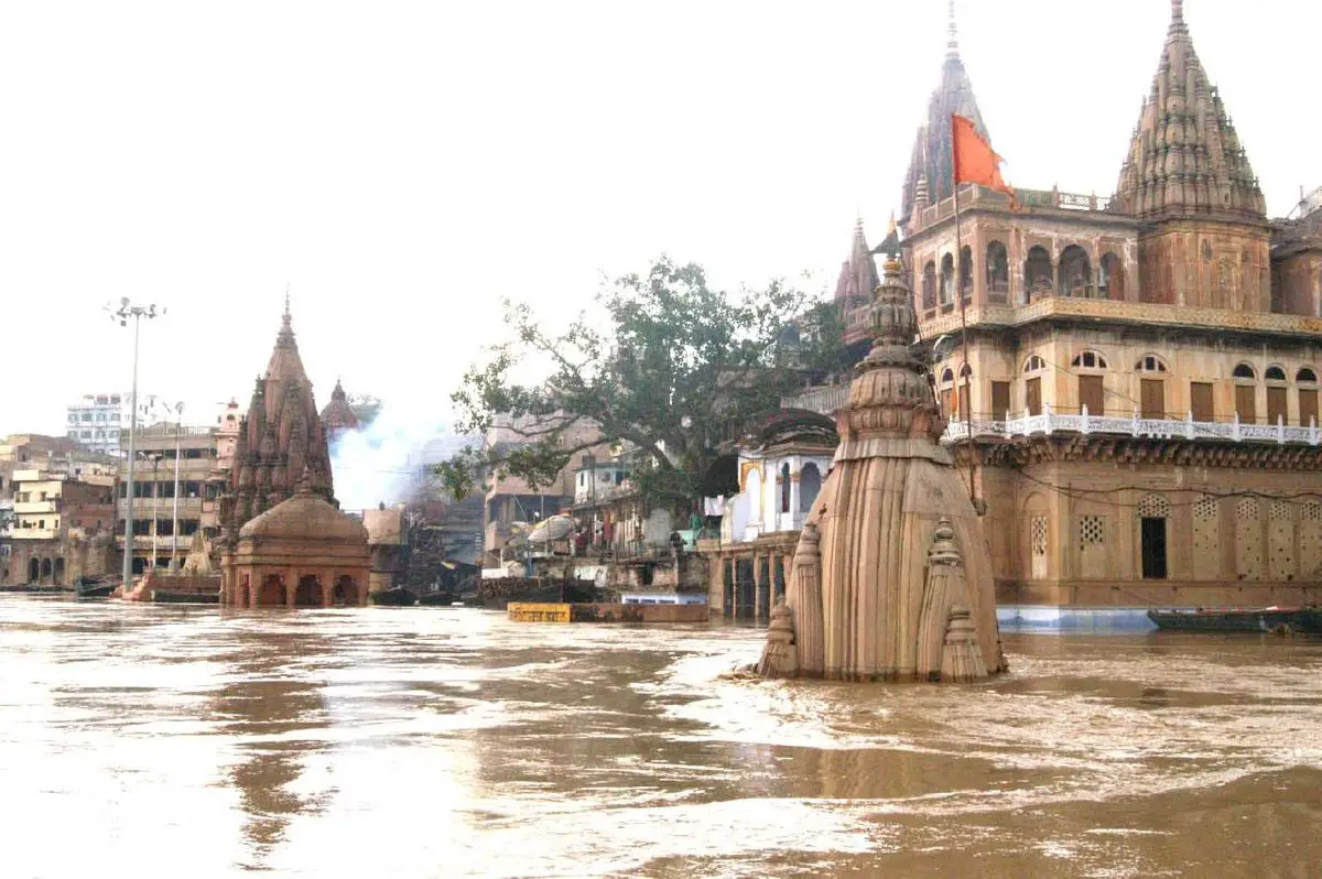 Some temples in Varanasi get inundated during the floods in Ganges