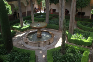 One of the inner court gardens of Alhambra