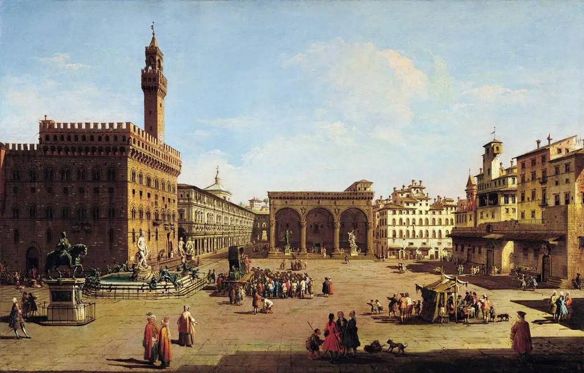 Giuseppe Zocchi, The Piazza della Signoria, the first half of the 18th century
