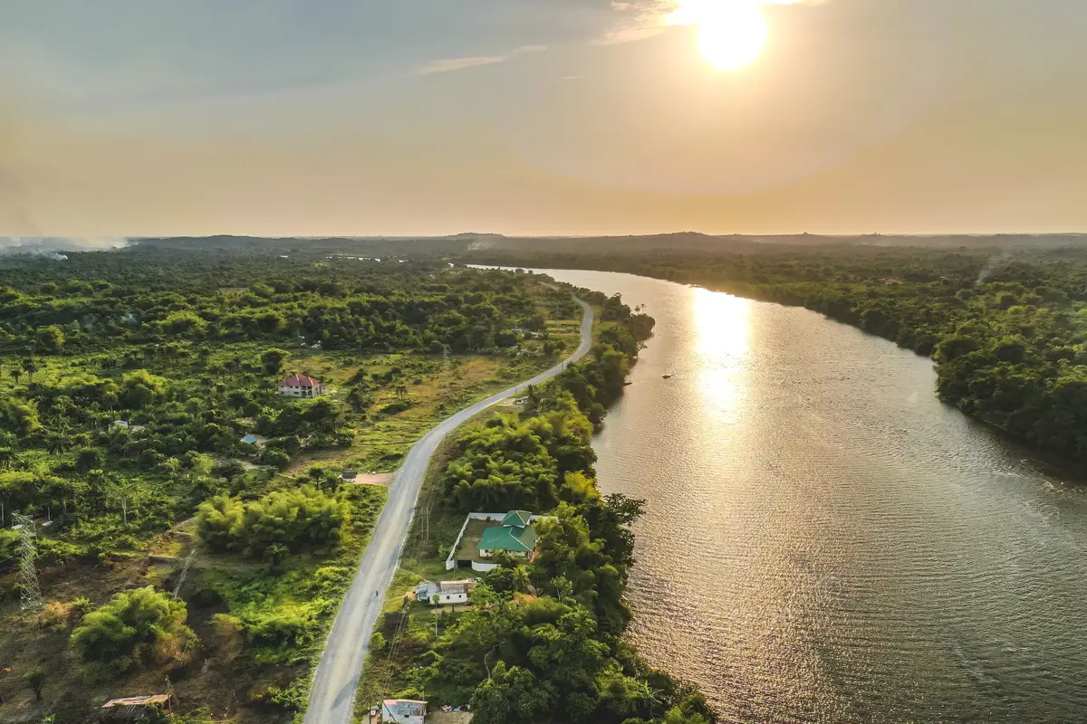 St. Paul River and Caldwell township in Liberia