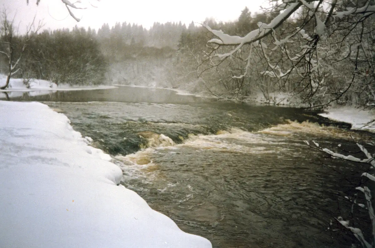 Abavas Rumba in winter, February 1998