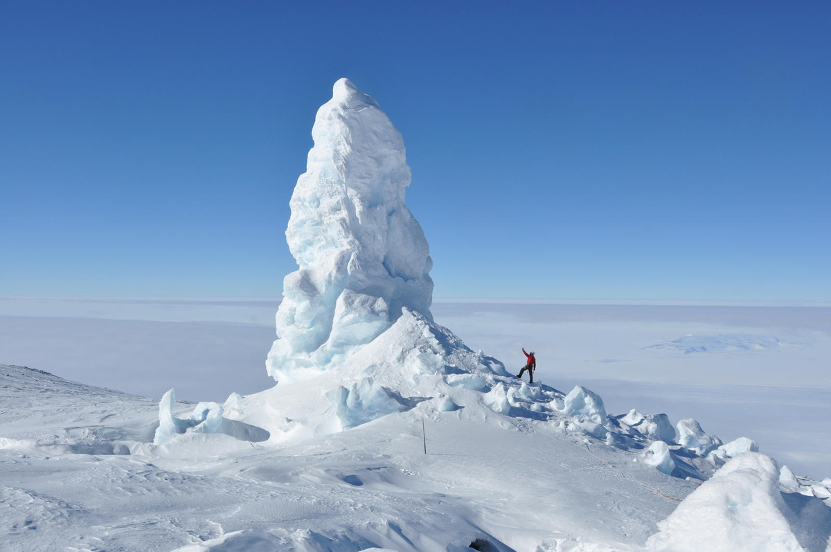 One of the ice towers created by fumaroles at Mount Erebus, Antarctica